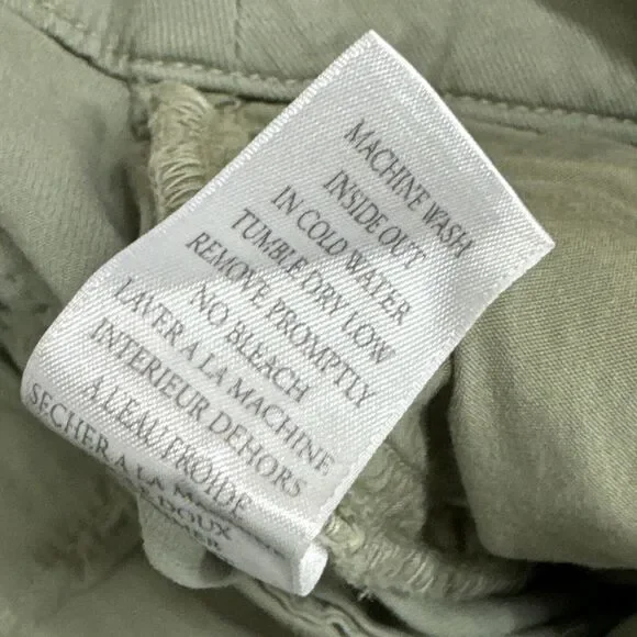 WOMENS FRANK & EILEEN WICKLOW CHINO CROPPED RAW EDGE TWILL PANTS LIGHT GREEN 2
